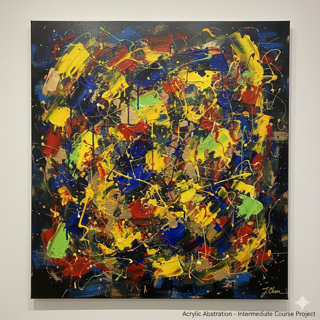 Acrylic abstract painting